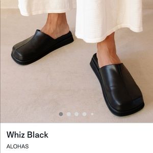 Aloha black slip on clogs, never worn in box